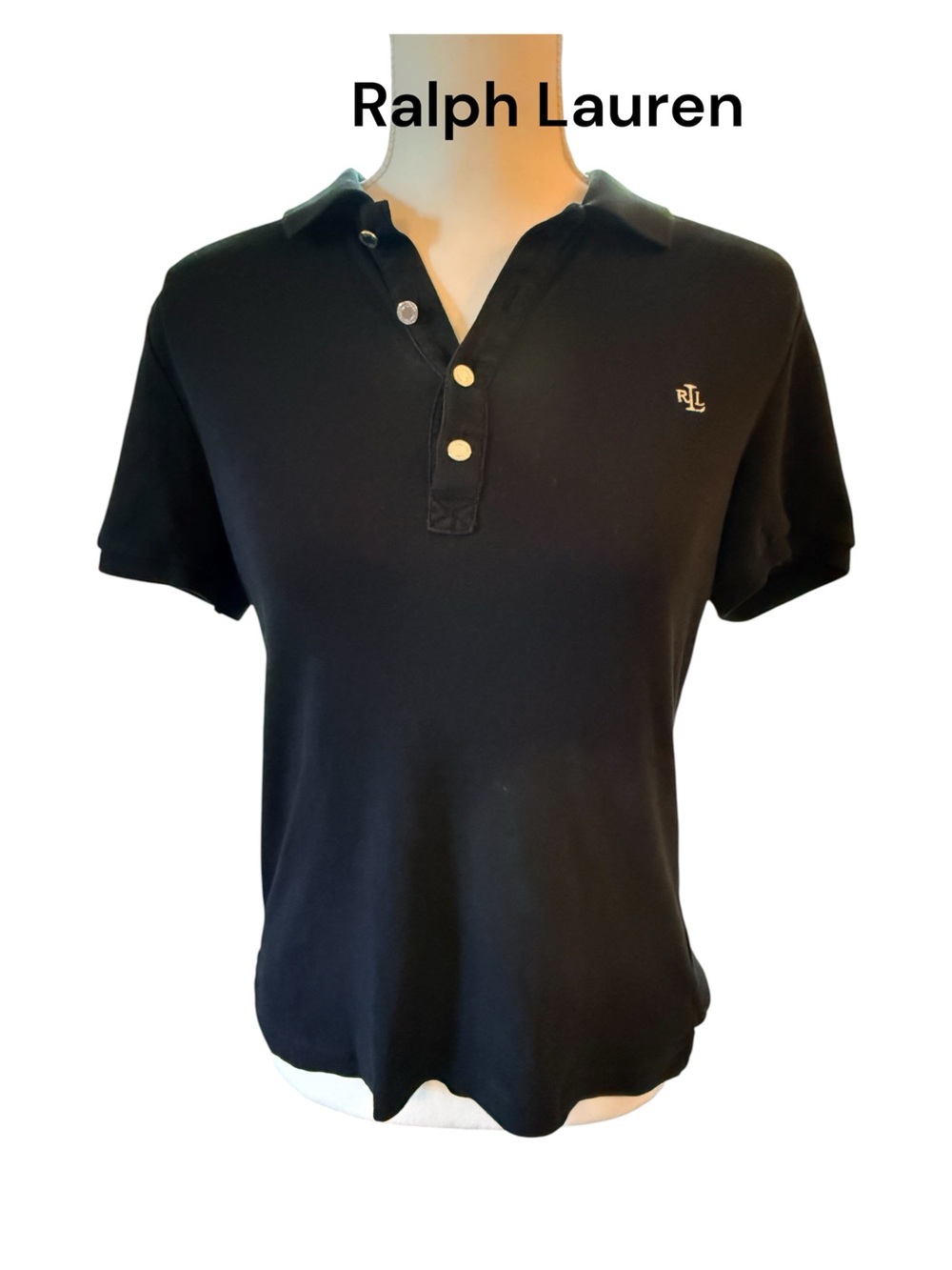 New Ralph Lauren Black Polo Top